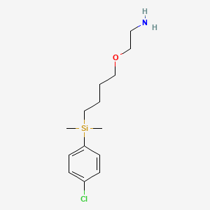 molecular formula C14H24ClNOSi B2864963 (2-{4-[(4-Chlorophenyl)(dimethyl)silyl]butoxy}ethyl)amine CAS No. 669704-00-1