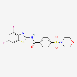 molecular formula C18H15F2N3O4S2 B2864973 N-(4,6-difluorobenzo[d]thiazol-2-yl)-4-(morpholinosulfonyl)benzamide CAS No. 896675-62-0