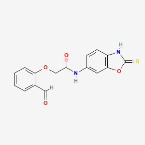 2-(2-Formylphenoxy)-N-(2-sulfanylidene-3H-1,3-benzoxazol-6-yl)acetamide