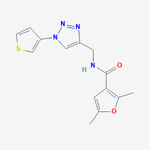 2,5-dimethyl-N-((1-(thiophen-3-yl)-1H-1,2,3-triazol-4-yl)methyl)furan-3-carboxamide