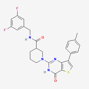 molecular formula C26H24F2N4O2S B2865031 N-(3,5-difluorobenzyl)-1-[7-(4-methylphenyl)-4-oxo-3,4-dihydrothieno[3,2-d]pyrimidin-2-yl]piperidine-3-carboxamide CAS No. 1243008-81-2
