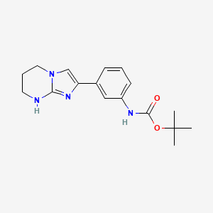 molecular formula C17H22N4O2 B2865038 tert-butyl N-(3-{5H,6H,7H,8H-imidazo[1,2-a]pyrimidin-2-yl}phenyl)carbamate CAS No. 2044713-20-2