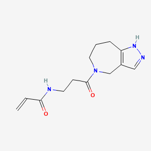 B2865070 N-[3-Oxo-3-(4,6,7,8-tetrahydro-1H-pyrazolo[4,3-c]azepin-5-yl)propyl]prop-2-enamide CAS No. 2248075-75-2