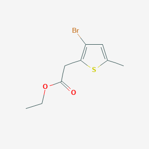 molecular formula C9H11BrO2S B2865081 Ethyl 2-(3-bromo-5-methylthiophen-2-yl)acetate CAS No. 2115130-31-7