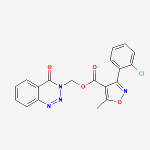 (4-oxobenzo[d][1,2,3]triazin-3(4H)-yl)methyl 3-(2-chlorophenyl)-5-methylisoxazole-4-carboxylate
