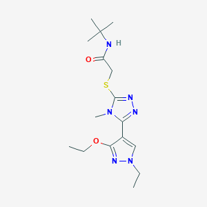N-(tert-butyl)-2-((5-(3-ethoxy-1-ethyl-1H-pyrazol-4-yl)-4-methyl-4H-1,2,4-triazol-3-yl)thio)acetamide