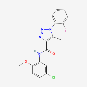 molecular formula C17H14ClFN4O2 B2865147 N-(5-chloro-2-methoxyphenyl)-1-(2-fluorophenyl)-5-methyl-1H-1,2,3-triazole-4-carboxamide CAS No. 866872-04-0