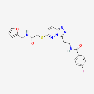 B2865158 4-fluoro-N-(2-(6-((2-((furan-2-ylmethyl)amino)-2-oxoethyl)thio)-[1,2,4]triazolo[4,3-b]pyridazin-3-yl)ethyl)benzamide CAS No. 893998-88-4