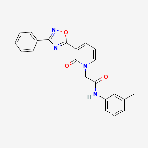 molecular formula C22H18N4O3 B2865160 N-(3-methylphenyl)-2-[2-oxo-3-(3-phenyl-1,2,4-oxadiazol-5-yl)-1,2-dihydropyridin-1-yl]acetamide CAS No. 1105214-34-3