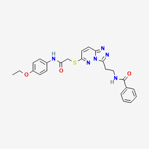 molecular formula C24H24N6O3S B2865186 N-(2-(6-((2-((4-ethoxyphenyl)amino)-2-oxoethyl)thio)-[1,2,4]triazolo[4,3-b]pyridazin-3-yl)ethyl)benzamide CAS No. 872993-99-2