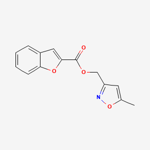 molecular formula C14H11NO4 B2865197 (5-Methyl-1,2-oxazol-3-yl)methyl 1-benzofuran-2-carboxylate CAS No. 1105244-72-1