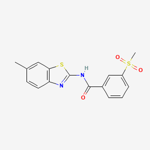 molecular formula C16H14N2O3S2 B2865199 N-(6-methylbenzo[d]thiazol-2-yl)-3-(methylsulfonyl)benzamide CAS No. 896282-52-3