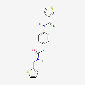 molecular formula C18H16N2O2S2 B2865210 N-[4-({[(thiophen-2-yl)methyl]carbamoyl}methyl)phenyl]thiophene-3-carboxamide CAS No. 1207043-88-6