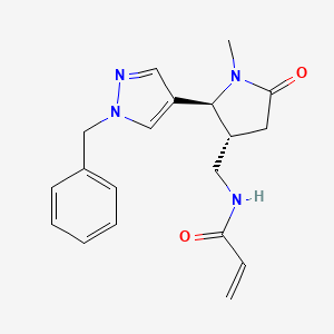 molecular formula C19H22N4O2 B2865250 N-[[(2S,3R)-2-(1-Benzylpyrazol-4-yl)-1-methyl-5-oxopyrrolidin-3-yl]methyl]prop-2-enamide CAS No. 2305151-40-8