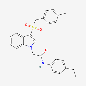 molecular formula C26H26N2O3S B2865258 N-(4-ethylphenyl)-2-{3-[(4-methylphenyl)methanesulfonyl]-1H-indol-1-yl}acetamide CAS No. 878063-06-0