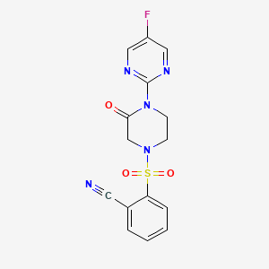 2-[4-(5-Fluoropyrimidin-2-yl)-3-oxopiperazin-1-yl]sulfonylbenzonitrile