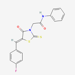 2-[(5Z)-5-[(4-fluorophenyl)methylidene]-4-oxo-2-sulfanylidene-1,3-thiazolidin-3-yl]-N-phenylacetamide