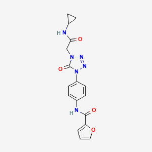 molecular formula C17H16N6O4 B2865285 N-(4-(4-(2-(cyclopropylamino)-2-oxoethyl)-5-oxo-4,5-dihydro-1H-tetrazol-1-yl)phenyl)furan-2-carboxamide CAS No. 1396684-12-0