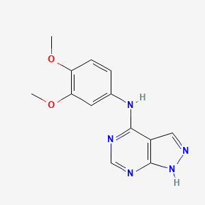 molecular formula C13H13N5O2 B2865300 N-(3,4-dimethoxyphenyl)-1H-pyrazolo[3,4-d]pyrimidin-4-amine CAS No. 1021219-63-5
