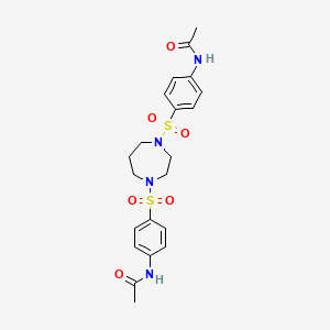 molecular formula C21H26N4O6S2 B2865369 N-(4-{[4-(4-acetamidobenzenesulfonyl)-1,4-diazepan-1-yl]sulfonyl}phenyl)acetamide CAS No. 547722-10-1