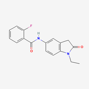 molecular formula C17H15FN2O2 B2865400 N-(1-ethyl-2-oxoindolin-5-yl)-2-fluorobenzamide CAS No. 921773-55-9