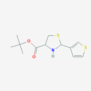 molecular formula C12H17NO2S2 B2865411 Tert-butyl 2-thiophen-3-yl-1,3-thiazolidine-4-carboxylate CAS No. 2248274-35-1