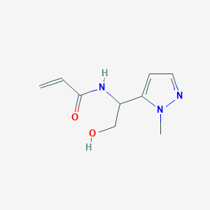 molecular formula C9H13N3O2 B2865412 N-[2-hydroxy-1-(1-methyl-1H-pyrazol-5-yl)ethyl]prop-2-enamide CAS No. 2411295-18-4