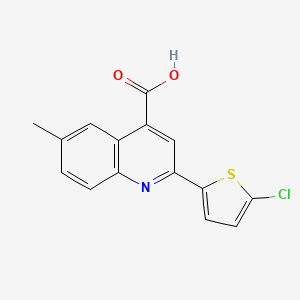molecular formula C15H10ClNO2S B2865430 2-(5-Chlorothiophen-2-yl)-6-methylquinoline-4-carboxylic acid CAS No. 492442-28-1