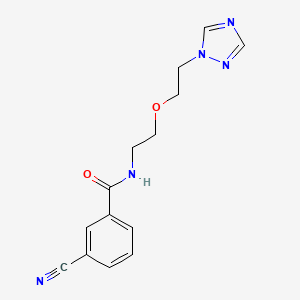 3-cyano-N-{2-[2-(1H-1,2,4-triazol-1-yl)ethoxy]ethyl}benzamide
