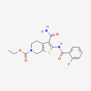 ethyl 3-carbamoyl-2-(2-fluorobenzamido)-4,5-dihydrothieno[2,3-c]pyridine-6(7H)-carboxylate