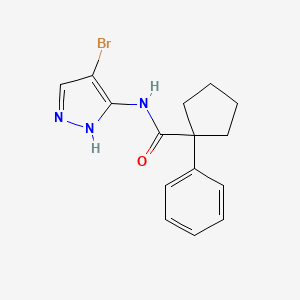 molecular formula C15H16BrN3O B2865440 N-(4-bromo-1H-pyrazol-3-yl)-1-phenylcyclopentane-1-carboxamide CAS No. 1119392-06-1