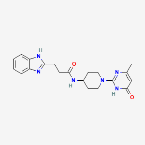 3-(1H-benzo[d]imidazol-2-yl)-N-(1-(4-methyl-6-oxo-1,6-dihydropyrimidin-2-yl)piperidin-4-yl)propanamide