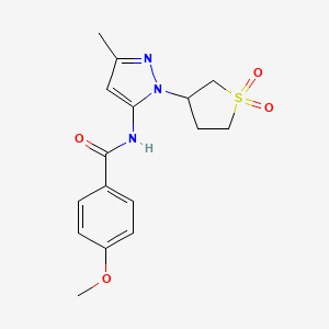 N-(1-(1,1-dioxidotetrahydrothiophen-3-yl)-3-methyl-1H-pyrazol-5-yl)-4-methoxybenzamide