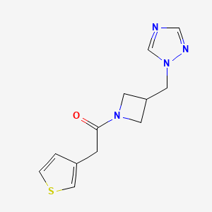 1-(3-((1H-1,2,4-triazol-1-yl)methyl)azetidin-1-yl)-2-(thiophen-3-yl)ethan-1-one
