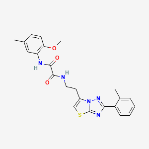 N1-(2-methoxy-5-methylphenyl)-N2-(2-(2-(o-tolyl)thiazolo[3,2-b][1,2,4]triazol-6-yl)ethyl)oxalamide