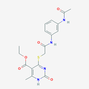 ethyl 4-[2-(3-acetamidoanilino)-2-oxoethyl]sulfanyl-6-methyl-2-oxo-1H-pyrimidine-5-carboxylate