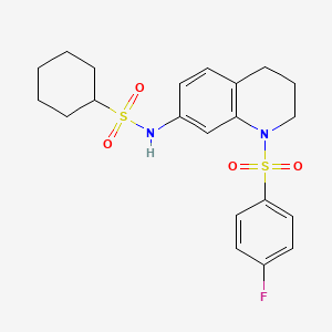 N-(1-((4-fluorophenyl)sulfonyl)-1,2,3,4-tetrahydroquinolin-7-yl)cyclohexanesulfonamide