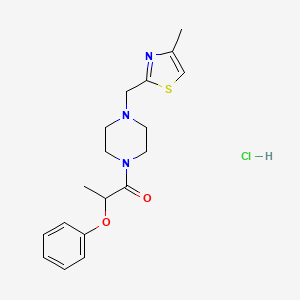 1-(4-((4-Methylthiazol-2-yl)methyl)piperazin-1-yl)-2-phenoxypropan-1-one hydrochloride