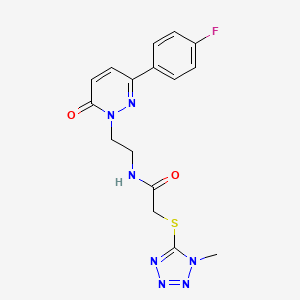 N-(2-(3-(4-fluorophenyl)-6-oxopyridazin-1(6H)-yl)ethyl)-2-((1-methyl-1H-tetrazol-5-yl)thio)acetamide
