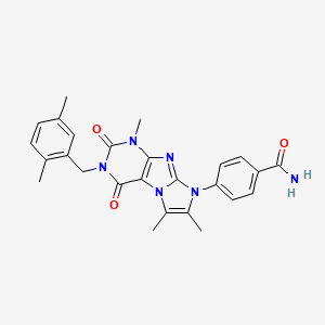 4-[2-[(2,5-Dimethylphenyl)methyl]-4,7,8-trimethyl-1,3-dioxopurino[7,8-a]imidazol-6-yl]benzamide