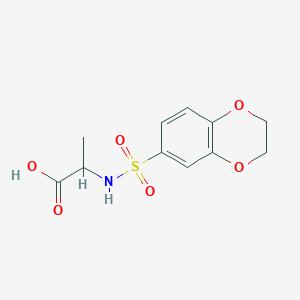 molecular formula C11H13NO6S B2865475 N-(2,3-DIHYDRO-1,4-BENZODIOXIN-6-YLSULFONYL)ALANINE CAS No. 298207-76-8