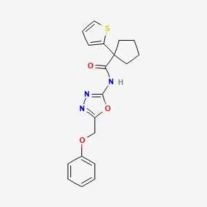 N-(5-(phenoxymethyl)-1,3,4-oxadiazol-2-yl)-1-(thiophen-2-yl)cyclopentanecarboxamide