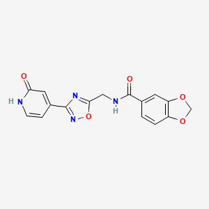 N-((3-(2-oxo-1,2-dihydropyridin-4-yl)-1,2,4-oxadiazol-5-yl)methyl)benzo[d][1,3]dioxole-5-carboxamide