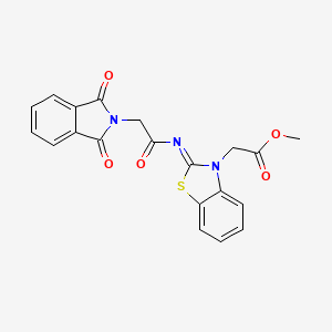 molecular formula C20H15N3O5S B2865491 methyl 2-[(2Z)-2-{[2-(1,3-dioxo-2,3-dihydro-1H-isoindol-2-yl)acetyl]imino}-2,3-dihydro-1,3-benzothiazol-3-yl]acetate CAS No. 865197-68-8