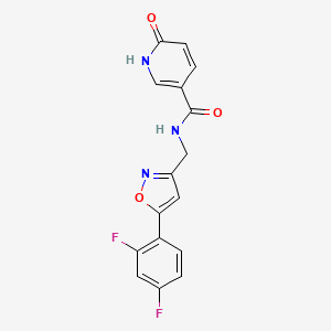 molecular formula C16H11F2N3O3 B2865501 N-((5-(2,4-difluorophenyl)isoxazol-3-yl)methyl)-6-oxo-1,6-dihydropyridine-3-carboxamide CAS No. 1210705-84-2