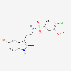 molecular formula C18H18BrClN2O3S B2865502 N-[2-(5-bromo-2-methyl-1H-indol-3-yl)ethyl]-4-chloro-3-methoxybenzene-1-sulfonamide CAS No. 868146-20-7