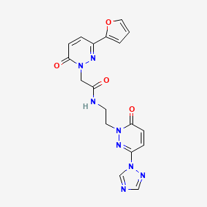 2-(3-(furan-2-yl)-6-oxopyridazin-1(6H)-yl)-N-(2-(6-oxo-3-(1H-1,2,4-triazol-1-yl)pyridazin-1(6H)-yl)ethyl)acetamide