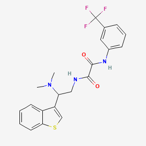 molecular formula C21H20F3N3O2S B2865509 N-[2-(1-benzothiophen-3-yl)-2-(dimethylamino)ethyl]-N'-[3-(trifluoromethyl)phenyl]ethanediamide CAS No. 2034570-40-4