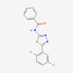 molecular formula C15H9Cl2N3O2 B2865511 N-[5-(2,5-dichlorophenyl)-1,3,4-oxadiazol-2-yl]benzamide CAS No. 891131-51-4