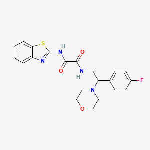 molecular formula C21H21FN4O3S B2865513 N-(1,3-benzothiazol-2-yl)-N'-[2-(4-fluorophenyl)-2-(morpholin-4-yl)ethyl]ethanediamide CAS No. 920176-69-8